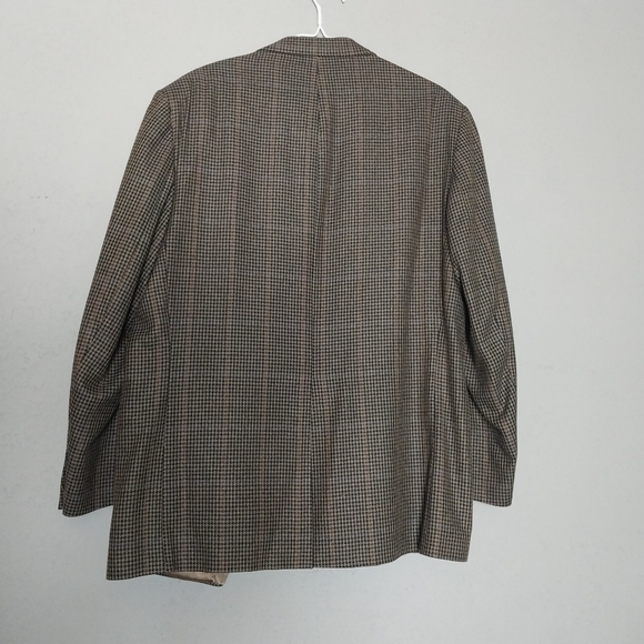 John D Craigmiles Houndstooth Sport Coat Blazer Jacket Mens 42R Brown Black - Picture 6 of 13